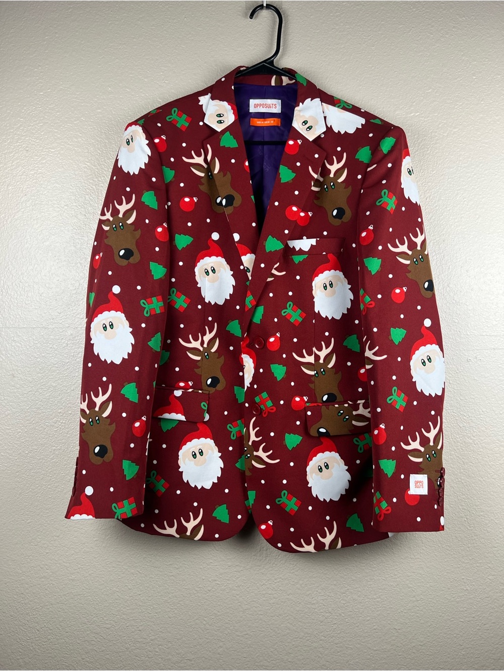 Opposuits Christmas Santa Reindeer Holiday Blazer M 38-40 NWOT